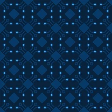 Computer chip pattern. Vector seamless chip background Stock Illustration