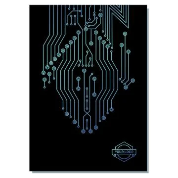 Computer chip poster design Illustrazione stock