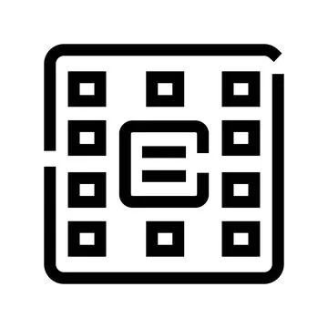 Computer chip processor controlling data information icon Stock Illustration