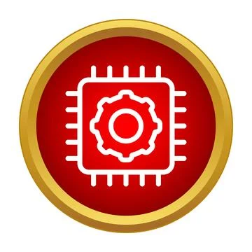 Computer chip processor with gear settings icon イラスト素材