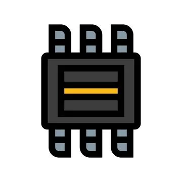 Computer chip processor icon illustrating micro technology Illustrazione stock