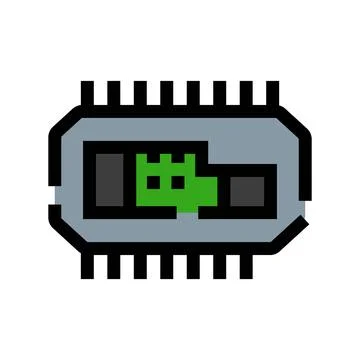 Computer chip processor icon representing electronic technology Illustrazione stock