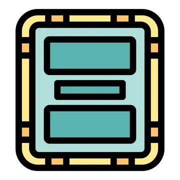 Computer chip processor performing operations icon, outline style Ilustración de archivo