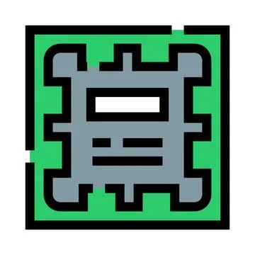 Computer chip processor technology icon digital symbol Illustrazione stock