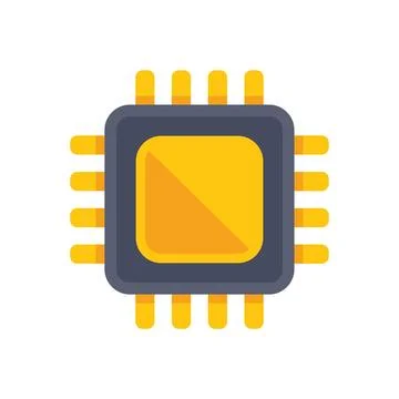 Computer chip providing computing power in flat design Illustrazione stock