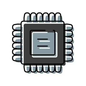Computer chip representing global technology communication and processing Stock Illustration