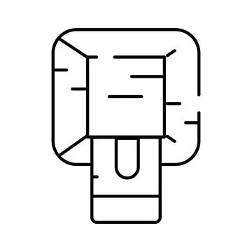 Computer chip security icon line art design Ilustración de archivo