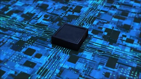 Computer chip technology circuit board Stock Footage 253353463