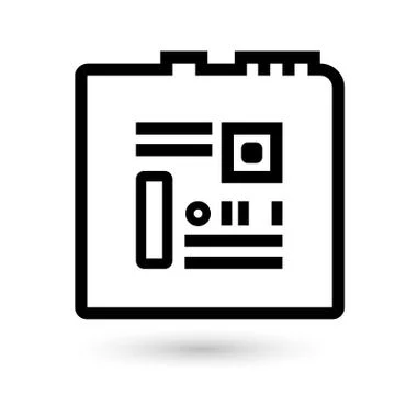 Computer chip technology icon Stock Illustration