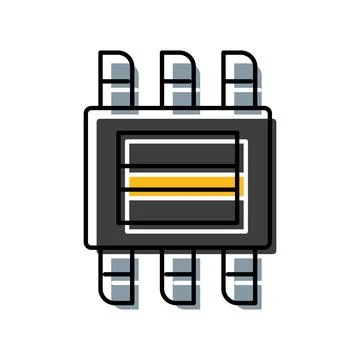 Computer chip technology icon representing data processing Illustrazione stock