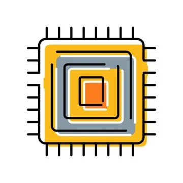 Computer chip technology processing data in electronic device 스톡 일러스트