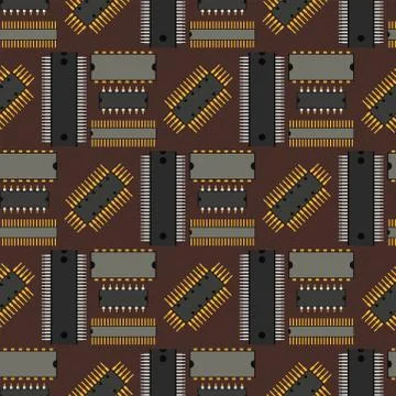 Computer chip technology processor circuit motherboard information system Stockillustratie