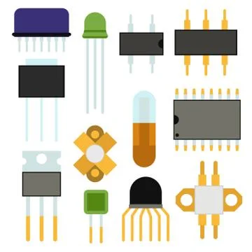 Computer chip technology processor circuit motherboard information system vector イラスト素材