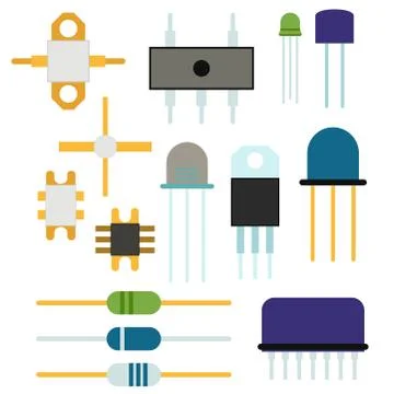 Computer chip technology processor circuit motherboard information system vector 스톡 일러스트