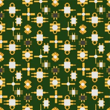 Computer chip technology processor circuit motherboard information system 스톡 일러스트