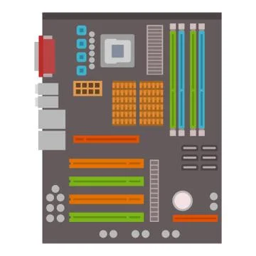 Computer chip technology processor circuit motherboard information system vector 스톡 일러스트