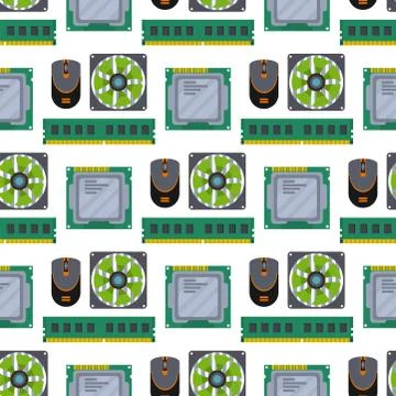 Computer chip technology processor seamless pattern background circuit Stockillustratie