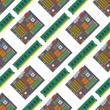 Computer chip technology processor seamless pattern background circuit Stockillustratie