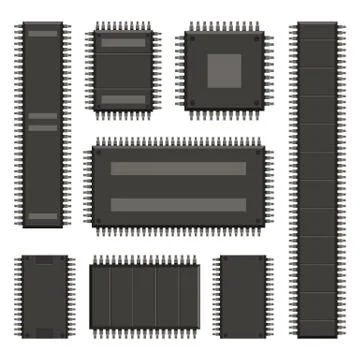 Computer chip vector design illustration isolated on white background 스톡 일러스트