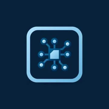Computer chip vector flat icon or design element Illustrazione stock
