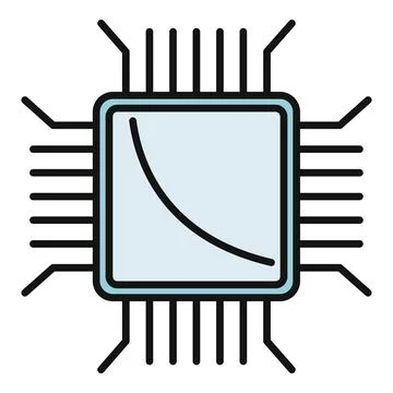 Computer chip vector icon representing digital hardware technology Stockillustratie