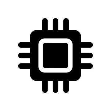 Computer chip vector icon on white background Stock Illustration