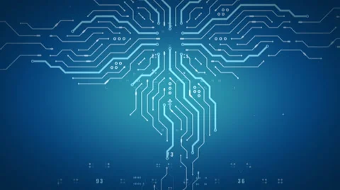 Computer Chips Rising Blue Stock-Footage 38892162