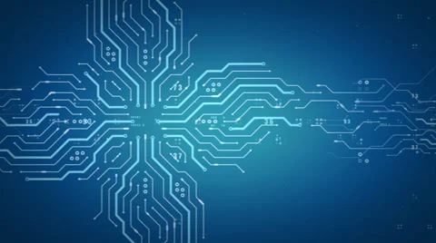 Computer Chips Tracking Blue Stock Footage 38893025