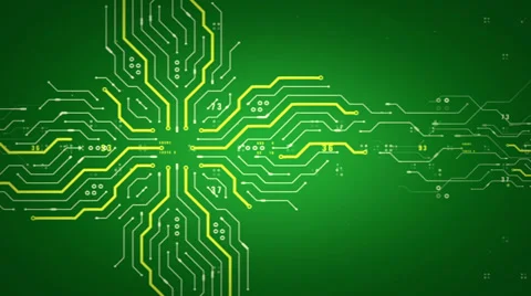 Computer Chips Tracking Green Stock Footage 38893294