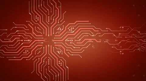 Computer Chips Tracking Red Stock Footage 38893664