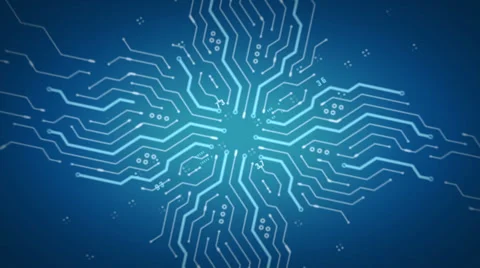 Computer Chips Zooming Blue Stock Footage 38894042