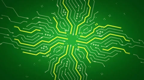 Computer Chips Zooming Green Stock Footage 38894241