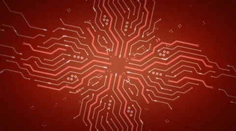 Computer Chips Zooming Red Video stock 38894771