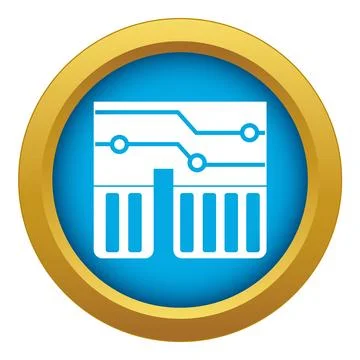 Computer chipset icon blue isolated 스톡 일러스트