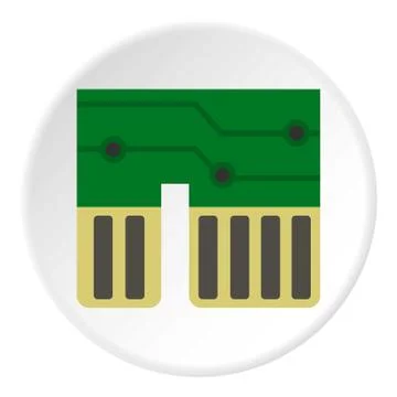 Computer chipset icon circle 스톡 일러스트