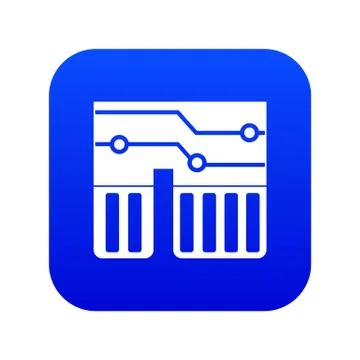 Computer chipset icon digital blue イラスト素材
