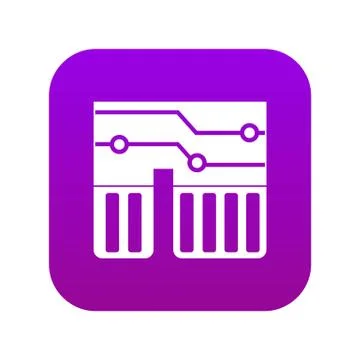 Computer chipset icon digital purple イラスト素材