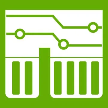 Computer chipset icon green 스톡 일러스트