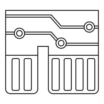 Computer chipset icon outline Illustrazione stock