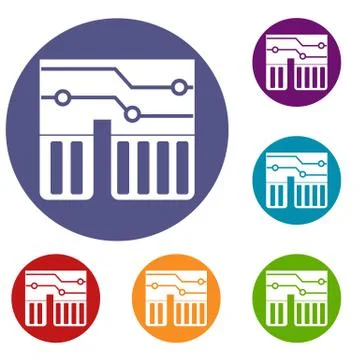 Computer chipset icons set イラスト素材