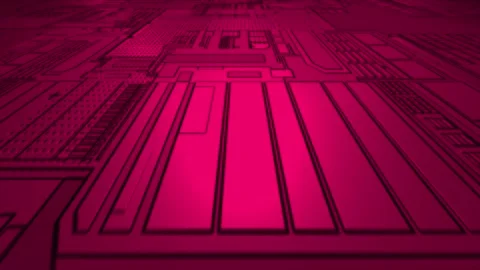 Computer chipset pattern 3d futuristic technology magenta red background Video stock 271325517