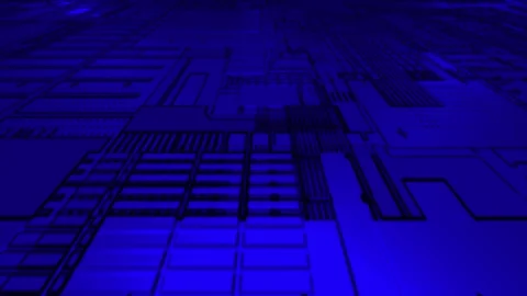 Computer chipset pattern 3d futuristic technology blue background Stock Footage 271325524