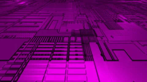Computer chipset pattern 3d futuristic technology pink background Stock Footage 271325529