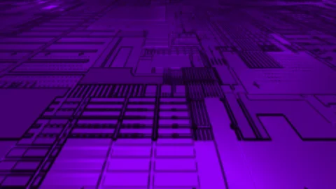 Computer chipset pattern 3d futuristic technology purple background Stock Footage 271325531