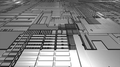 Computer chipset pattern 3d futuristic technology white background Stock Footage 271325796