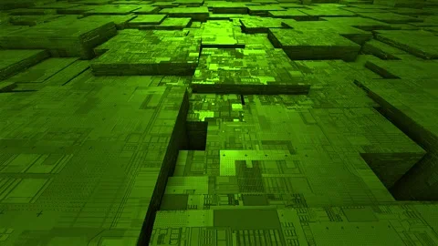 Computer chipset pattern 3d futuristic technology lime green background Stock Footage 271326053