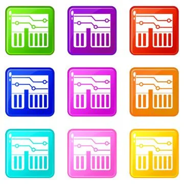 Computer chipset set 9 스톡 일러스트