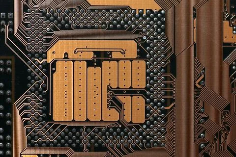 Computer chipset track Stock-Fotos