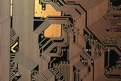 Computer chipset track Stock Photos