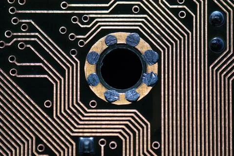 Computer chipset track Stock Photos